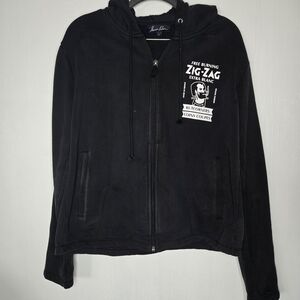 Black Zig-Zag Hoodie